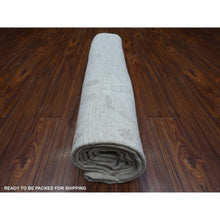 Load image into Gallery viewer, 8&#39;8&quot;x11&#39;7&quot; Ice Gray, Vegetable Dyes, Extra Soft Wool Weft, Faded Angora Oushak, Hand Knotted, Rural Elements All Over Design, Oriental Rug FWR533538