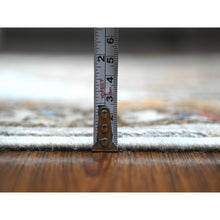 Load image into Gallery viewer, 4&#39;x11&#39;6&quot; Shiny Luster Gray And Squash Orange Border, Vibrant Wool, Aryana Fine Afghan Vegetable Dyes, Hand Knotted Geometric Village Design, Wide Runner Oriental Rug FWR533574