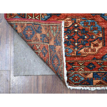 Load image into Gallery viewer, 2&#39;10&quot;x5&#39;10&quot; Cereza Red, Afghan Ersari With Elephant Feet Design, Vibrant Wool, Vegetable Dyes, Hand Knotted Runner Oriental Rug FWR533598