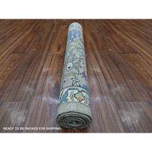 Load image into Gallery viewer, 3&#39;x6&#39; Moon Gray, Hand Knotted Bidjar Garus Design Fine Aryana Collection, Pure and Velvety Wool, Natural Dyes Runner Oriental Rug FWR533610