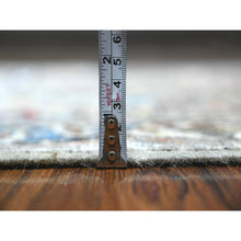 Load image into Gallery viewer, 3&#39;x11&#39;10&quot; Pencil Sketch Gray With Ivory Border, Hand Knotted Vegetable Dyes, Fine Aryana Bidjar Garus Design, 100% Wool, Runner Oriental Rug FWR533616