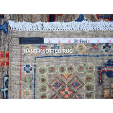 Load image into Gallery viewer, 4&#39;1&quot;x11&#39;8&quot; Magnet Gray, Aryana Collection, Ziegler Mahal Design with Colorful Medallions, Vegetable Dyes, Hand Knotted, Natural Wool, Wide Runner Oriental Rug FWR533640