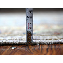 Load image into Gallery viewer, 4&#39;x11&#39;9&quot; Metal With Wolf Gray Border, Fine Aryana With All Over Heriz Design, Hand Knotted Vegetable Dyes, 100% Wool, Oriental Wide Runner Rug FWR533646