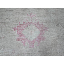 Load image into Gallery viewer, 9&#39;10&quot;x13&#39;5&quot; Silver Green, Hand Knotted, Vegetable Dyes With Wool Weft, Faded, Village Floral Elements All Over Design, Afghan Angora Oushak, Oriental Rug FWR533658