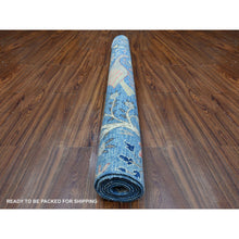 Load image into Gallery viewer, 5&#39;x7&#39; Spectrum Blue, Birds of Paradise Tree of Life Design, Hand Knotted, Afghan Peshawar, Natural Dyes Pure Wool, Oriental Rug FWR533682