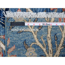 Load image into Gallery viewer, 5&#39;x7&#39; Spectrum Blue, Birds of Paradise Tree of Life Design, Hand Knotted, Afghan Peshawar, Natural Dyes Pure Wool, Oriental Rug FWR533682