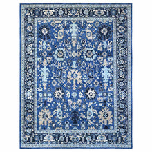 Load image into Gallery viewer, 9&#39;3&quot;x11&#39;9&quot; Cerulean With Prussian Blue, Heriz All Over Design, Hand Knotted 100% Wool, Vegetable Dyes, Fine Aryana Oriental Rug FWR533712
