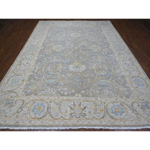 Load image into Gallery viewer, 9&#39;x11&#39;7&quot; Nimbus Gray With Silver Chalice Border, All Over Afghan Peshawar Design, Hand Knotted Densely Woven, Extra Soft Wool, Vegetable Dyes, Oriental Rug FWR533724