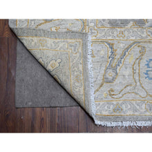 Load image into Gallery viewer, 9&#39;x11&#39;7&quot; Nimbus Gray With Silver Chalice Border, All Over Afghan Peshawar Design, Hand Knotted Densely Woven, Extra Soft Wool, Vegetable Dyes, Oriental Rug FWR533724
