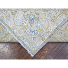 Load image into Gallery viewer, 9&#39;x11&#39;7&quot; Nimbus Gray With Silver Chalice Border, All Over Afghan Peshawar Design, Hand Knotted Densely Woven, Extra Soft Wool, Vegetable Dyes, Oriental Rug FWR533724