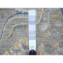 Load image into Gallery viewer, 9&#39;x11&#39;7&quot; Nimbus Gray With Silver Chalice Border, All Over Afghan Peshawar Design, Hand Knotted Densely Woven, Extra Soft Wool, Vegetable Dyes, Oriental Rug FWR533724