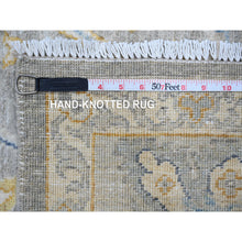 Load image into Gallery viewer, 9&#39;x11&#39;7&quot; Nimbus Gray With Silver Chalice Border, All Over Afghan Peshawar Design, Hand Knotted Densely Woven, Extra Soft Wool, Vegetable Dyes, Oriental Rug FWR533724