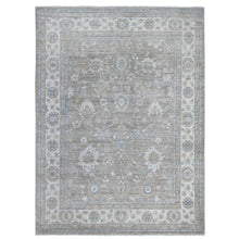 Load image into Gallery viewer, 9&#39;x11&#39;10&quot; Dovetail Gray, Soft Wool, Natural Dyes, Densely Woven Fine Peshawar All Over Mahal Design, Hand Knotted Oriental Rug FWR533748