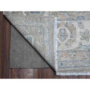9'x11'10" Dovetail Gray, Soft Wool, Natural Dyes, Densely Woven Fine Peshawar All Over Mahal Design, Hand Knotted Oriental Rug FWR533748