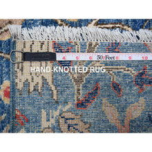 Load image into Gallery viewer, 9&#39;x12&#39; Regal Blue, Vegetable Dyes, Hand Knotted, Natural Wool, Borderless Afghan Peshawar with Birds of Paradise Design, Oriental Rug FWR533796