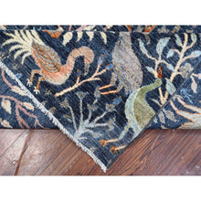 Load image into Gallery viewer, 9&#39;2&quot;x11&#39;9&quot; Bracing Blue, Borderless Afghan Peshawar Birds Of Paradise Tree Of Life Design, Hand Knotted, Abrash, Natural Dyes, Velvety Wool, Oriental Rug FWR533802