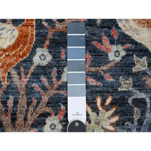 Load image into Gallery viewer, 9&#39;2&quot;x11&#39;9&quot; Bracing Blue, Borderless Afghan Peshawar Birds Of Paradise Tree Of Life Design, Hand Knotted, Abrash, Natural Dyes, Velvety Wool, Oriental Rug FWR533802