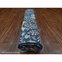 Load image into Gallery viewer, 9&#39;2&quot;x11&#39;9&quot; Bracing Blue, Borderless Afghan Peshawar Birds Of Paradise Tree Of Life Design, Hand Knotted, Abrash, Natural Dyes, Velvety Wool, Oriental Rug FWR533802