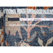 Load image into Gallery viewer, 9&#39;2&quot;x11&#39;9&quot; Bracing Blue, Borderless Afghan Peshawar Birds Of Paradise Tree Of Life Design, Hand Knotted, Abrash, Natural Dyes, Velvety Wool, Oriental Rug FWR533802