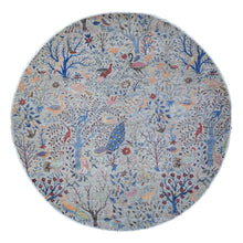 Load image into Gallery viewer, 10&#39;x10&#39; Tempered Gray, Afghan Peshawar, Hand Knotted Organic Wool, Colorful Birds of Paradise, Natural Dyes, Round Oriental Rug FWR533838