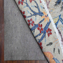 Load image into Gallery viewer, 10&#39;x10&#39; Tempered Gray, Afghan Peshawar, Hand Knotted Organic Wool, Colorful Birds of Paradise, Natural Dyes, Round Oriental Rug FWR533838