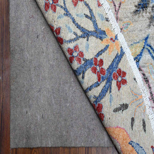 10'x10' Tempered Gray, Afghan Peshawar, Hand Knotted Organic Wool, Colorful Birds of Paradise, Natural Dyes, Round Oriental Rug FWR533838