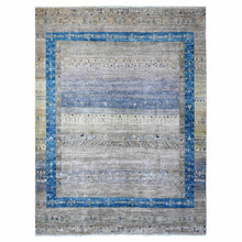 Load image into Gallery viewer, 9&#39;1&quot;x11&#39;8&quot; Mindful Gray, Fine Kashkuli Gabbeh With Small Animals Figurines, Hand Knotted Natural Wool, Vegetable Dyes, Oriental Rug FWR533850