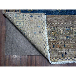9'1"x11'8" Mindful Gray, Fine Kashkuli Gabbeh With Small Animals Figurines, Hand Knotted Natural Wool, Vegetable Dyes, Oriental Rug FWR533850