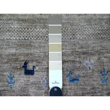 Load image into Gallery viewer, 9&#39;1&quot;x11&#39;8&quot; Mindful Gray, Fine Kashkuli Gabbeh With Small Animals Figurines, Hand Knotted Natural Wool, Vegetable Dyes, Oriental Rug FWR533850