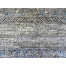 Load image into Gallery viewer, 9&#39;1&quot;x11&#39;8&quot; Mindful Gray, Fine Kashkuli Gabbeh With Small Animals Figurines, Hand Knotted Natural Wool, Vegetable Dyes, Oriental Rug FWR533850