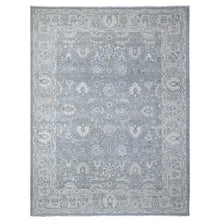 Load image into Gallery viewer, 8&#39;9&quot;x11&#39;6&quot; Lazy Gray, Hand Knotted Shiny Wool, Natural Dyes, Fine Silver Wash Peshawar All Over Design, Oriental Rug FWR533892