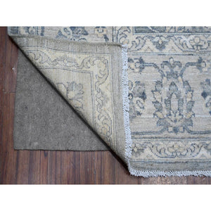 8'9"x11'6" Lazy Gray, Hand Knotted Shiny Wool, Natural Dyes, Fine Silver Wash Peshawar All Over Design, Oriental Rug FWR533892