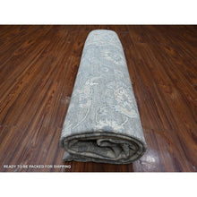 Load image into Gallery viewer, 8&#39;9&quot;x11&#39;6&quot; Lazy Gray, Hand Knotted Shiny Wool, Natural Dyes, Fine Silver Wash Peshawar All Over Design, Oriental Rug FWR533892