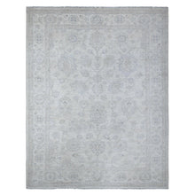 Load image into Gallery viewer, 9&#39;1&quot;x11&#39;5&quot; Bistro White, Fine Ziegler Mahal All Over Design Washed Out Peshawar, All Wool Hand Knotted Oriental Rug FWR533922