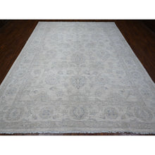 Load image into Gallery viewer, 9&#39;1&quot;x11&#39;5&quot; Bistro White, Fine Ziegler Mahal All Over Design Washed Out Peshawar, All Wool Hand Knotted Oriental Rug FWR533922