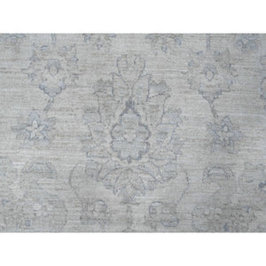 9'1"x11'5" Bistro White, Fine Ziegler Mahal All Over Design Washed Out Peshawar, All Wool Hand Knotted Oriental Rug FWR533922