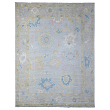 Load image into Gallery viewer, 8&#39;10&quot;x11&#39;7&quot; Cloud Gray, Wool Weft, Natural Dyes, All Over Rural Elements Design, Hand Knotted, Afghan Angora Oushak, Oriental Rug FWR533940