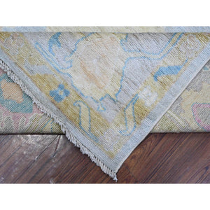 8'10"x11'7" Cloud Gray, Wool Weft, Natural Dyes, All Over Rural Elements Design, Hand Knotted, Afghan Angora Oushak, Oriental Rug FWR533940