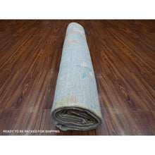 Load image into Gallery viewer, 8&#39;10&quot;x11&#39;7&quot; Cloud Gray, Wool Weft, Natural Dyes, All Over Rural Elements Design, Hand Knotted, Afghan Angora Oushak, Oriental Rug FWR533940