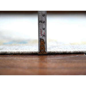 8'10"x11'7" Cloud Gray, Wool Weft, Natural Dyes, All Over Rural Elements Design, Hand Knotted, Afghan Angora Oushak, Oriental Rug FWR533940