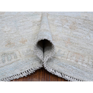 9'x11'10" Medium Gray, Wool Weft, Vegetable Dyes, Hand Knotted, Village Medallions All Over Design, Afghan Angora Oushak, Oriental Rug FWR533946