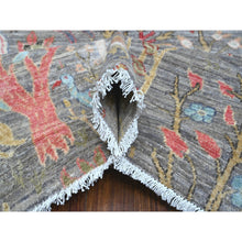 Load image into Gallery viewer, 9&#39;x12&#39; Delray Gray, Afghan Peshawar Bird Paradise Design, Hand Knotted, Organic Wool Abrash, Vegetable Dyes, Oriental Rug FWR533958