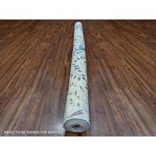 Load image into Gallery viewer, 6&#39;x6&#39; Beacon Gray, Hand Knotted Birds of Paradise, Vegetable Dyes, Extra Soft Wool, Afghan Peshawar Square Oriental Rug FWR533970