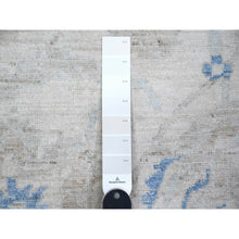 Load image into Gallery viewer, 9&#39;10&quot;x12&#39;4&quot; Heron White With Blue Border, Fine Peshawar With All Over Mahal Design, Touches Of Blue, Hand Knotted, Squarish Pure Wool Oriental Rug FWR534012