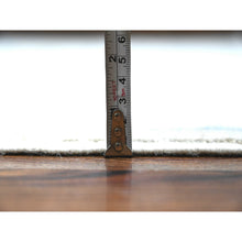 Load image into Gallery viewer, 9&#39;10&quot;x12&#39;4&quot; Heron White With Blue Border, Fine Peshawar With All Over Mahal Design, Touches Of Blue, Hand Knotted, Squarish Pure Wool Oriental Rug FWR534012