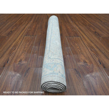 Load image into Gallery viewer, 3&#39;1&quot;x5&#39;1&quot; Collonade Gray With Reino Blue, Hand Knotted and Vibrant Wool, Mahal All Over Design Peshawar, Natural Dyes, Oriental Rug FWR534216