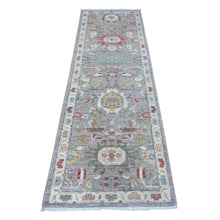 Load image into Gallery viewer, 2&#39;6&quot;x7&#39;10&quot; Koala Gray With Pure White, Natural Dyes, Fine Aryana North West Persian Design, Hand Knotted, All Wool, Runner Oriental Rug FWR534258