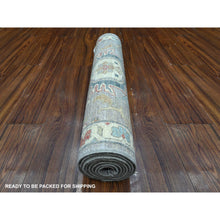 Load image into Gallery viewer, 2&#39;6&quot;x7&#39;10&quot; Koala Gray With Pure White, Natural Dyes, Fine Aryana North West Persian Design, Hand Knotted, All Wool, Runner Oriental Rug FWR534258