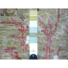 Load image into Gallery viewer, 2&#39;9&quot;x6&#39; Laurel Green, Birds of Paradise Design, Natural Wool, Hand Knotted Natural Dyes, Afghan Peshawar, Runner Oriental Rug FWR534288