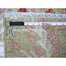 Load image into Gallery viewer, 2&#39;9&quot;x6&#39; Laurel Green, Birds of Paradise Design, Natural Wool, Hand Knotted Natural Dyes, Afghan Peshawar, Runner Oriental Rug FWR534288